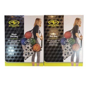 NEW Athletic Works Mesh Ball Bag Lot Of 2 Basketball Football Gym Play Storage